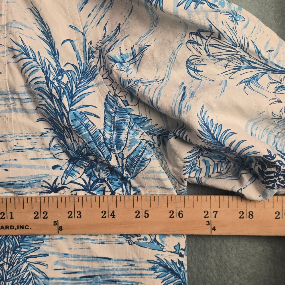 Tommy Bahama Mens 2XLB Blue White Silk Tropical Parrot Toucan Camp Shirt 2XL Big - Picture 8 of 15